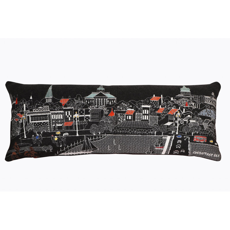 Coussin décoratif blanc Annapolis, Gris, 14 po x 35 po
