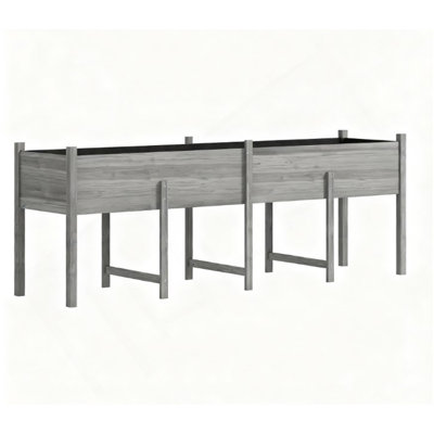 Large Elevated Planter Box,Wooden Raised Garden Bed With Legs,Bed Liner And Drain Holes