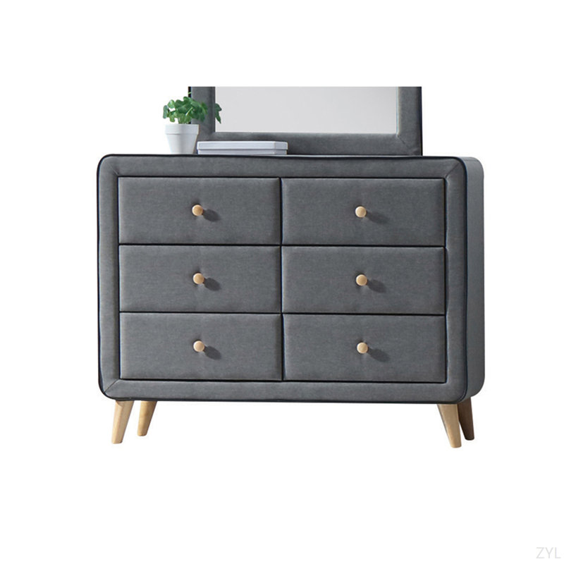 Commode en tissu gris clair