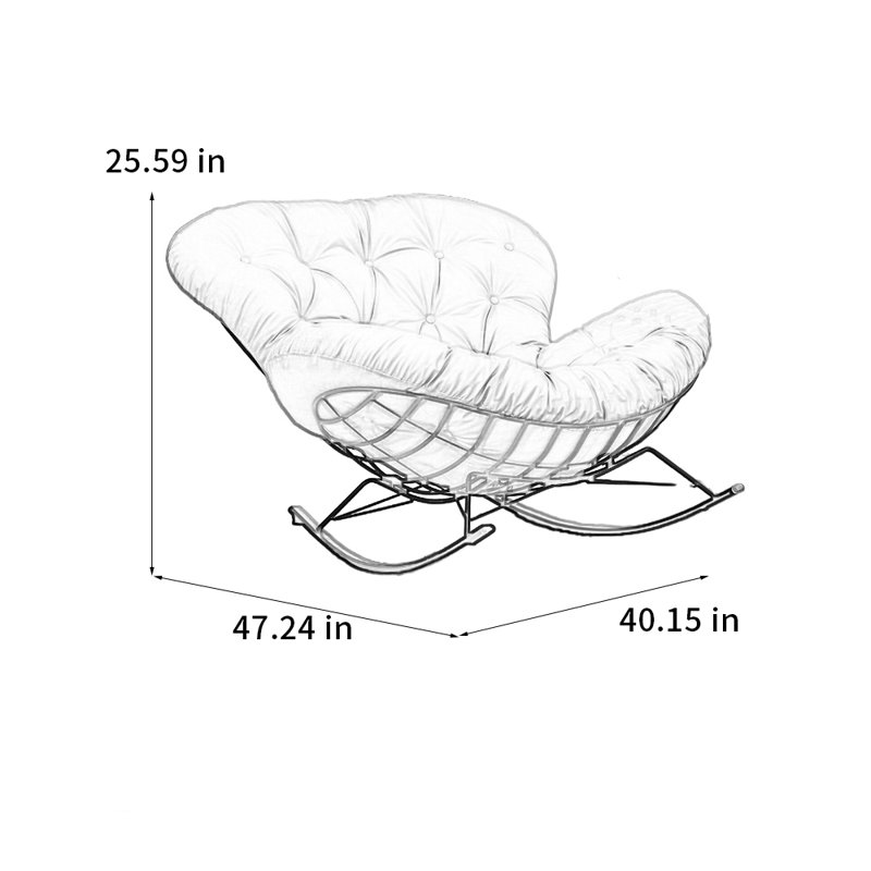 Chaise berçante moderne moderne, Gris