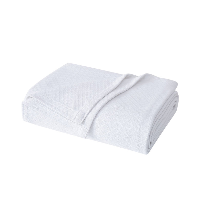 Couverture en coton Royal Velvet Dream, Blanc, 90" W x 90" L