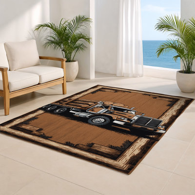 Tapis intérieur et extérieur brun Transport