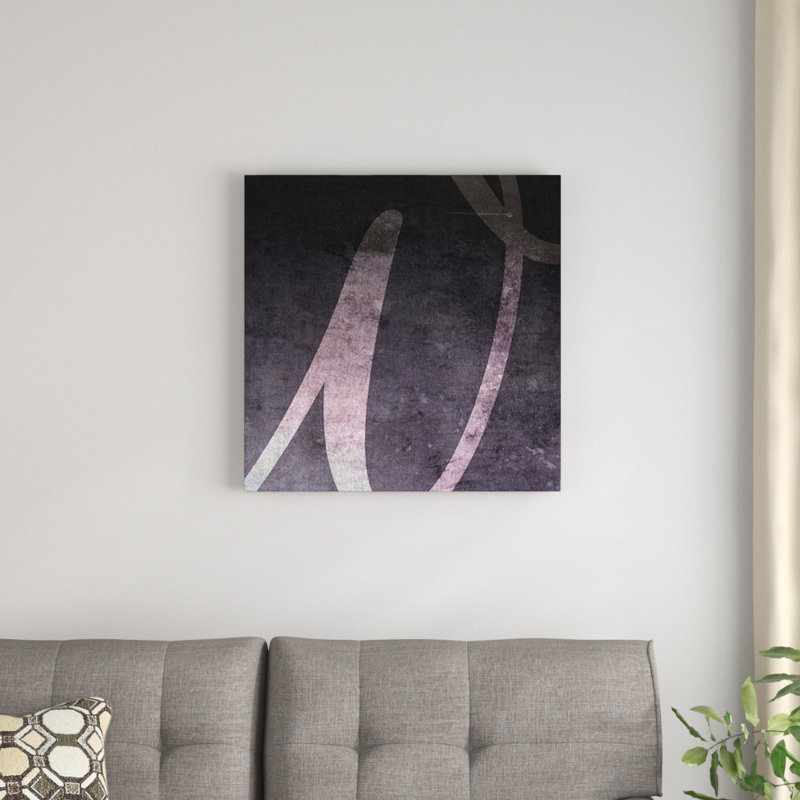 'The Type B and W Neg' Textual Art on Canvas, 12" H x 12" W x 1.5" D, W