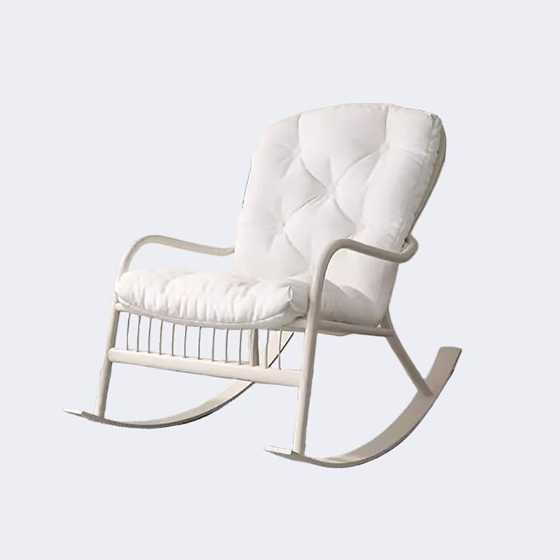 Chaise berçante Nordic Casual Elegant, Blanc cassé, Blanc