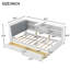 Lit plateforme en bois avec tête de lit, tablettes et 2 tiroirs-118007983