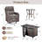 4 - Person Patio Furniture Chair Set With Fire Pit Table, 4 Swivel Glider Chairs With 6-Inch Cushions & Side Table-90409367-90409364
