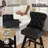 Velvet Swivel Tufted Wooden Barstools Set of 2-1287760666