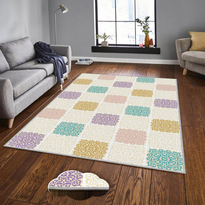 Tapis d'entrée de qualité supérieure (2,6 x 9,8 pi), 1% polyester, d'une hauteur de poils de 0,3 po | Antibactérien, antidérapant, impression numérique 3D | Lavable à la machine, durable, idéal pour la maison et le bureau, facile d'entretien