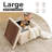 Cube Storage Ottoman,  Multi-Functional Footrest, Corduroy Beige-1988488526-1988488528