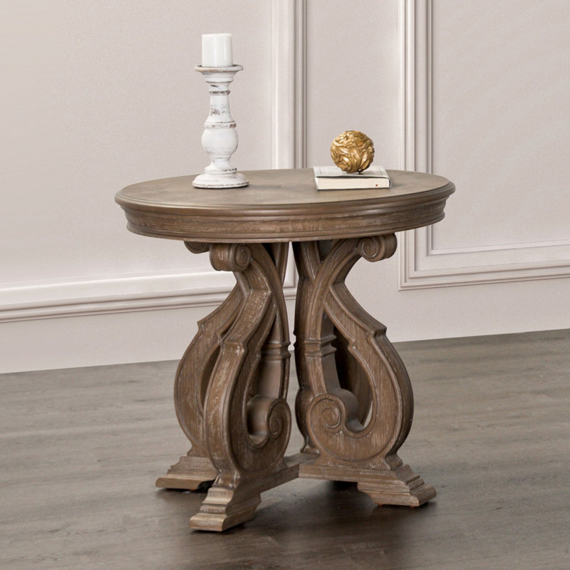 Table de bout ronde de style traditionnel 1pc