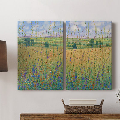 Wildflower Path I - Toile tendue avec châssis de qualité supérieure - Prêt à être accroché