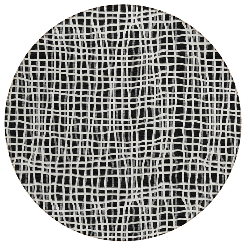  Finck Non-Slip Indoor / Outdoor Door Mat, Round 8'