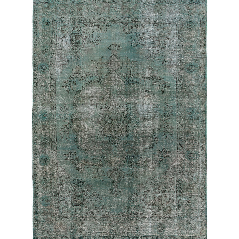 Tapis oriental gris / bleu sarcelle clair Rockmeade, Rond 6 pi