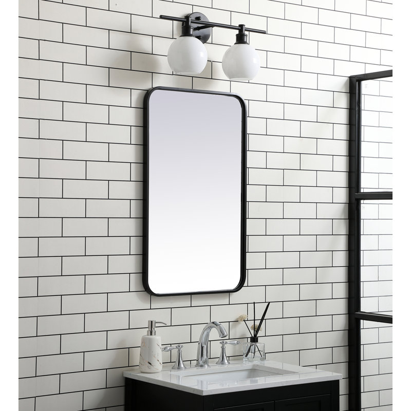 Miroir mural Sabine, Noir, 30 po x 18 po