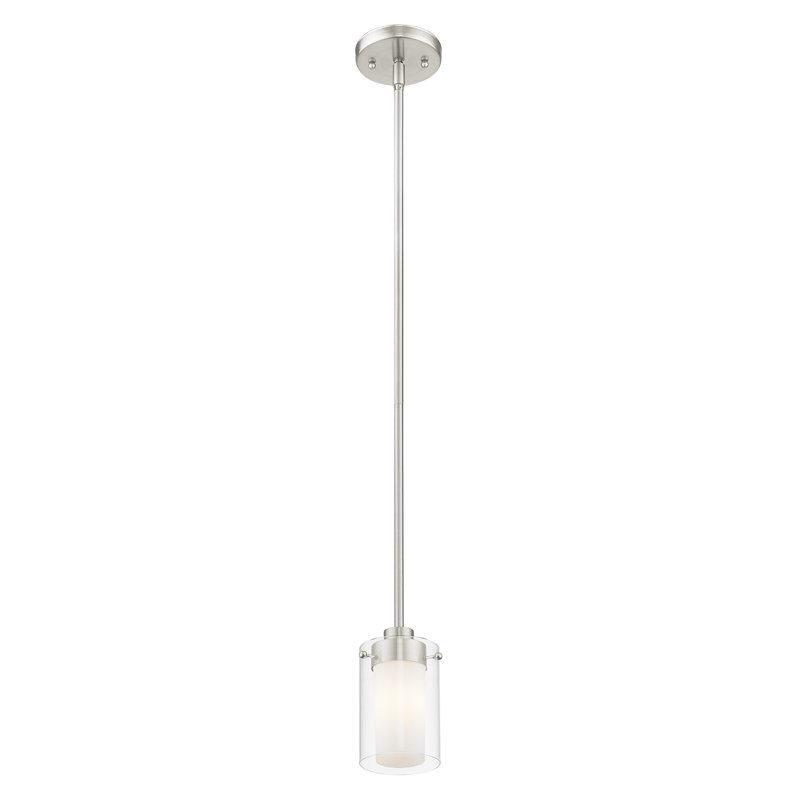 Luminaire suspendu cylindrique simple Edene, Nickel brossé