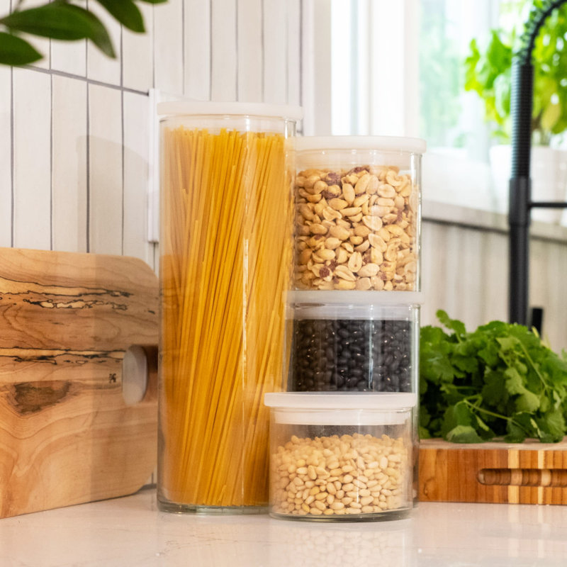 Ensemble de 4 bocaux en verre empilables avec couvercles Libbey