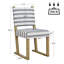 Chaises de salle à manger en tissu rayé, pieds de traîneau en bois massif (ensemble de 4)-842238277-842238278-842238276