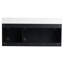 Meuble-lavabo mural de 122 cm (48 po) en châtaignier noir avec lavabo et tablette de rangement, charnières à fermeture douce, tablette de rangement, lavabo en résine épaisse, style moderne.