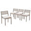 Chaise de salle à manger d'extérieur 4 pièces avec coussin, empilable