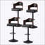 Swivel Bar Stools Set of 2 with Adjustable Height, PU Leather Upholstered, Wooden Frame, Backrest, and Footrest for Comfortable Seating in Kitchen or Bar