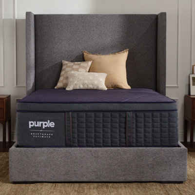 Purple 17.5 Inch Plush Hybrid Mattress with Dual Gel Grid Layers, Pocket Coil Support, Cooling DreamLayer Cover, Pressure Relief Mattress for All Sleep Styles