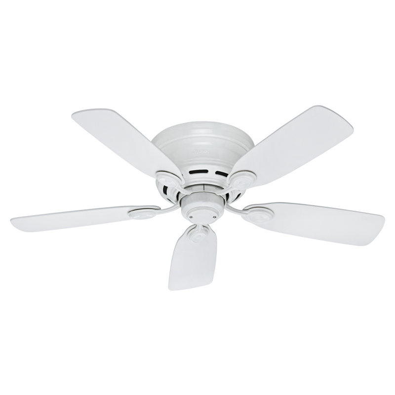 Low Profile IV 42" 5 - Blade Ceiling Fan with Pull Chain, White