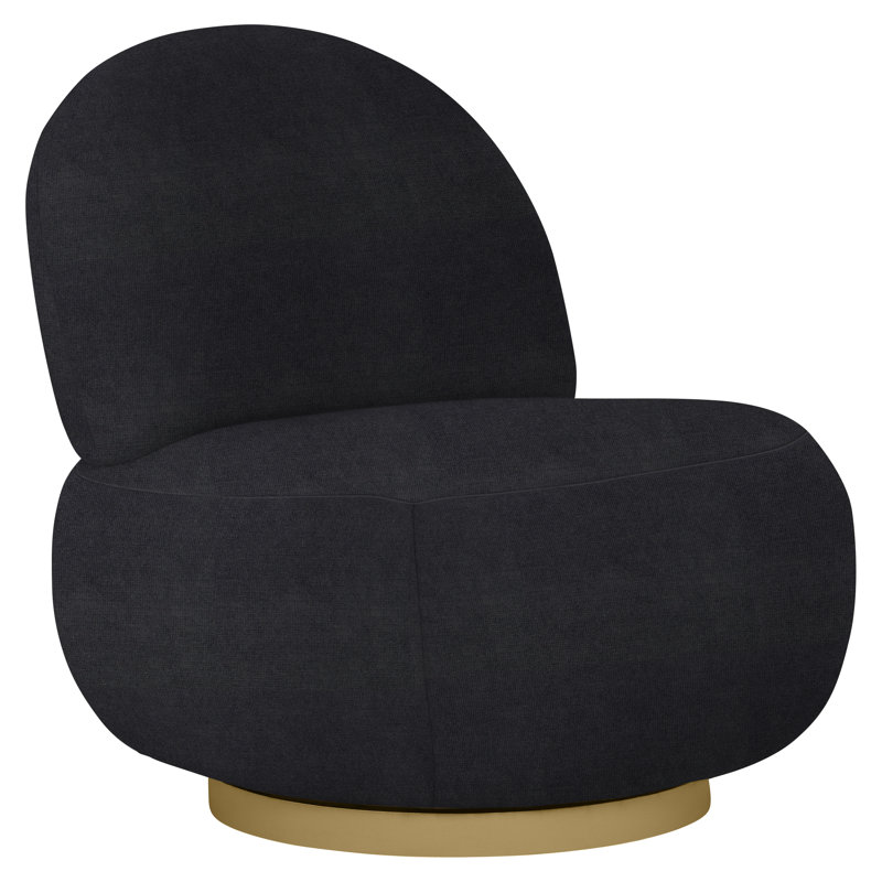 Lulu 29'' Wide Swivel Side Chair, Antique Gold, Akiko Graphite Performance 5534-011