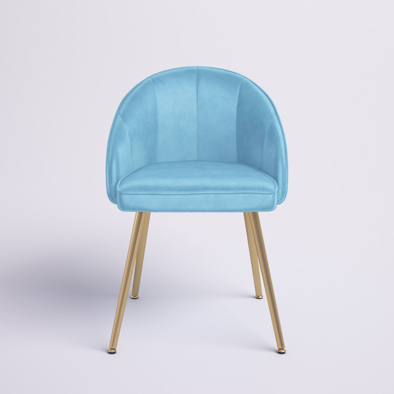 Chaise d'appoint rembourrée en velours Cohen, Turquoise