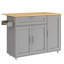 Drop Leaf Rolling Kitchen Islands 132.5 cm W Kitchen Island with-294217846