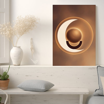 «Geometric Shapes in Warm Brown Gradient», art mural