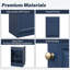 Meuble-lavabo de 20 po avec lavabo, meuble-lavabo avec tablette de porte et tablette réglable, bleu-954536420