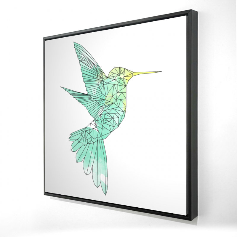 Toile géométrique colibri | Décoration animalière