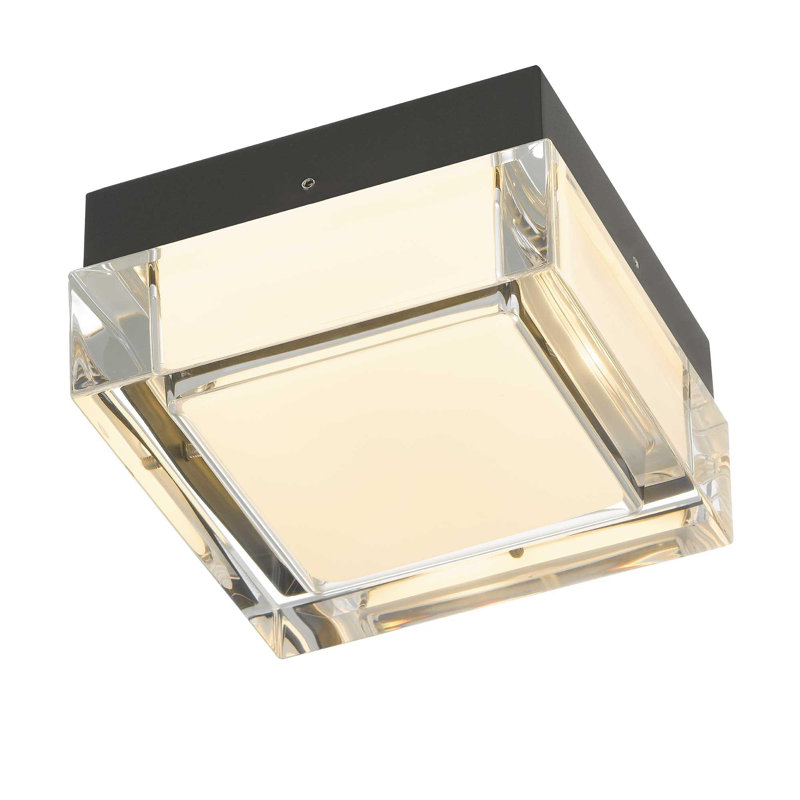 5-inch Black Integrated LED Flush Mount, 2.5" H x 5" W x 5" D, Black, 15 V