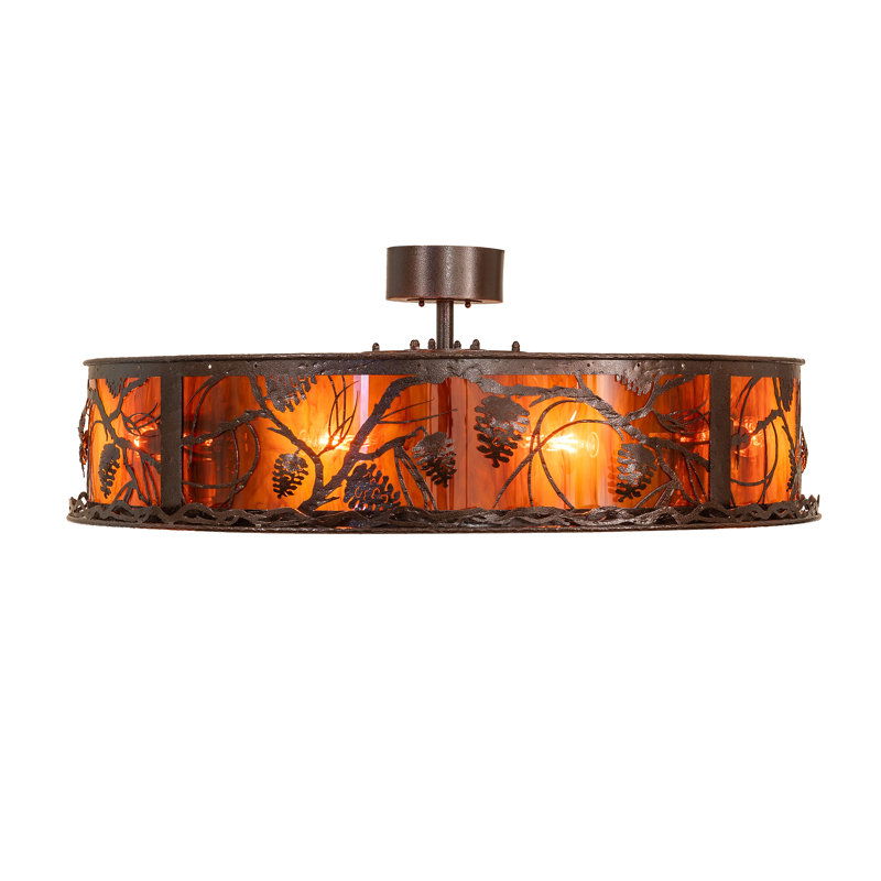 56" Wide Whispering Pines Chandel-Air, Copper Vein, 10" H x 48" W x 48" D