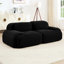 Velours côtelé de 82 po avec base incurvée, sans assemblage, convient pour la salle audiovisuelle, noir luxueux, tissu, séparation modulaire, éponge à haute résilience
