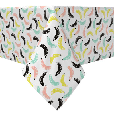 Rectangular Tablecloth, 100% Cotton, 60X120", Colorful Banana Fruit