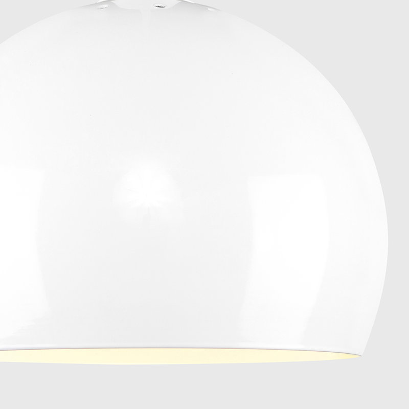 Arco 14.7cm H Metal Round Pendant Shade ( Clip On ), White