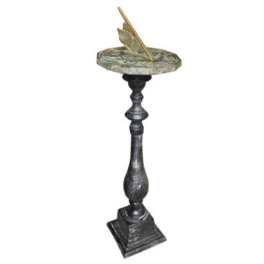 Solid Brass Gothic Sundial (Rome #2311) w/verdigris highlights