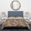 Brown Abstract Patchwork Polyester Drunkard's Path Duvet Cover