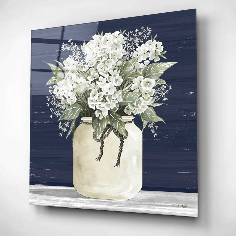 «White Flowers II» par Cindy Jacobs - impression sans cadre, H 12 po x l 12 po x P 0,13 po