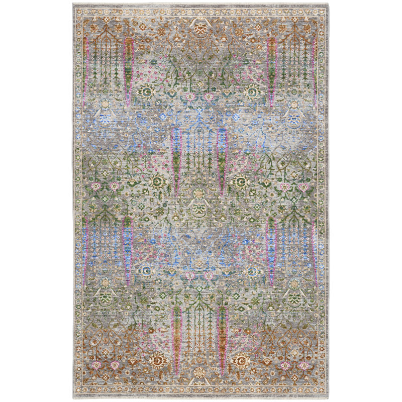 Nourison Vintage Harmony 5'3" x 7'6" Blue Multicolor Bohemian Indoor Rug, Rectangle 5'3" x 7'6"