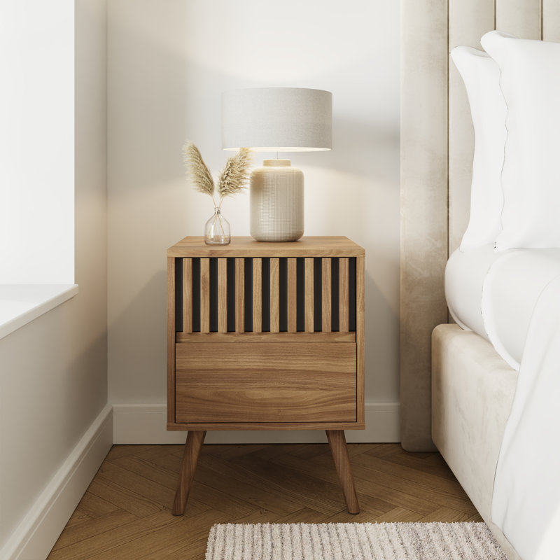 39.5cm W Manufactured Wood Bedside Table