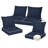 19 x 19 In Patio Furniture Cushions set of 4, Fade Resistant Outdoor Seat Cushions with 4 pairs of Ties, Deep Seat Cushion for Seat Patio Chairs, Rattan Furniture, Wicker Seating, outdoor Adirondack Chair,Navy Blue-123270679-123270671