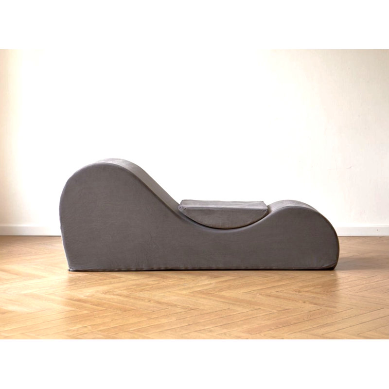 Chaise longue de détente Solace, conception ergonomique avec noyau en mousse haute densité à la fois doux et ferme, housse amovible lavable à la machine, gris