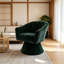 Fauteuil d'appoint pivotant à 360 degrés, fauteuil demi-tonneau capitonné Modern-1945233207