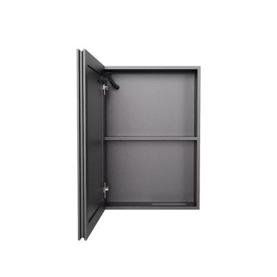 Armoire à pharmacie à DEL avec lumière blanche à une seule couleur, anti-buée, armoire en aluminium facile à installer. (15,98 x 22,05 une porte)