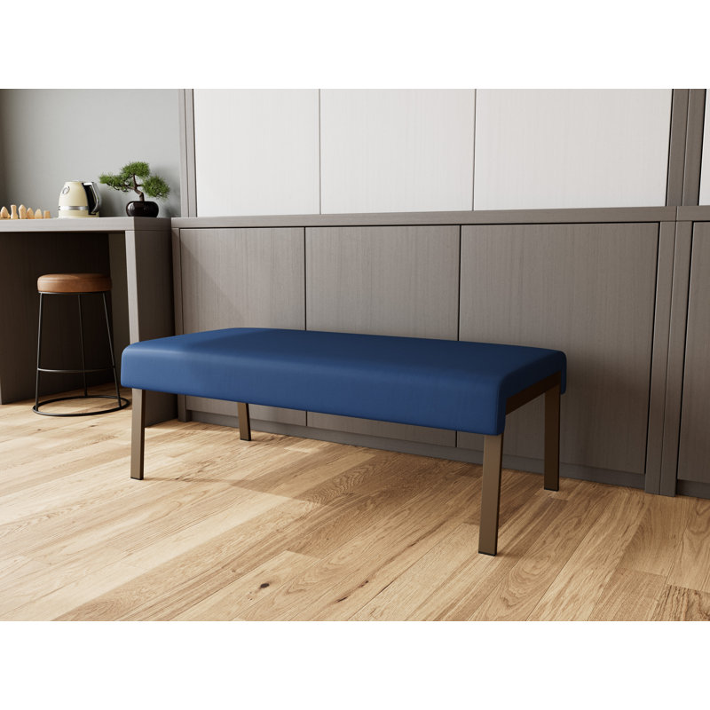 Banc en métal 2 places Waterfall, Bronze, Bleu impérial Patriot Plus - vinyle facile à net