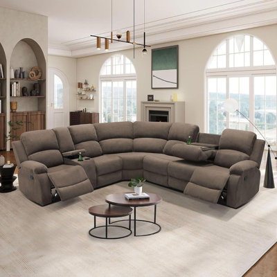 Manual Recliner L-shaped Reclining Sectional