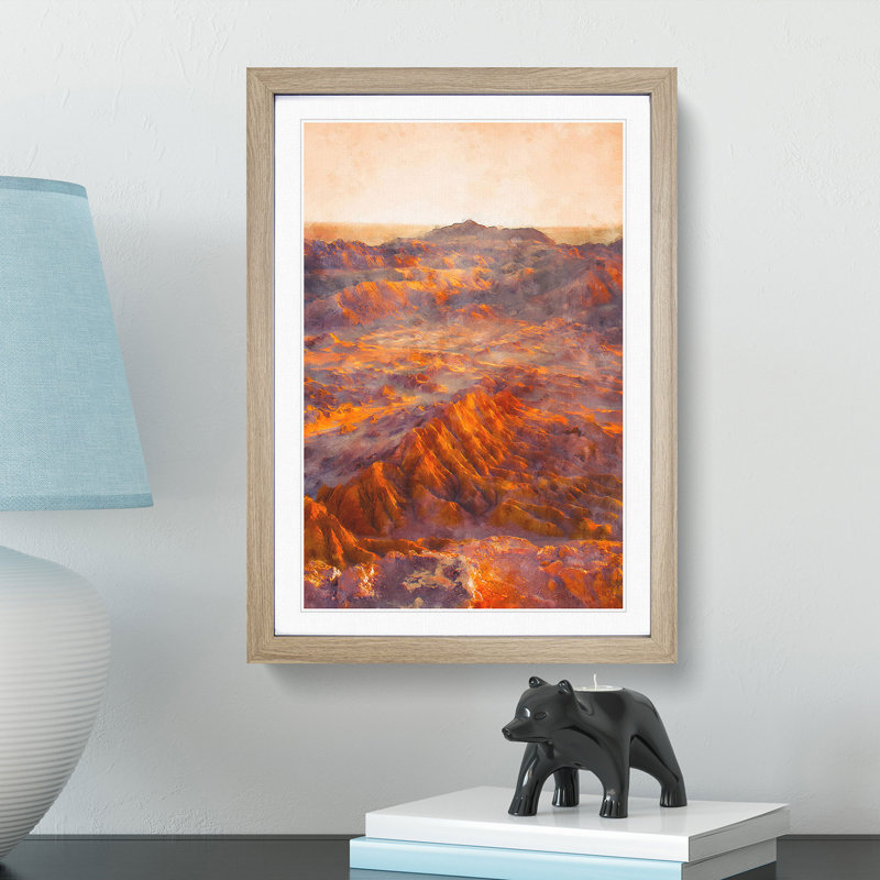San Pedro de Atacama Desert in Chile 1 Piece Single Picture Frame Wall Art on MDF, 87cm H x 62cm W x 2cm D, Oak Framed