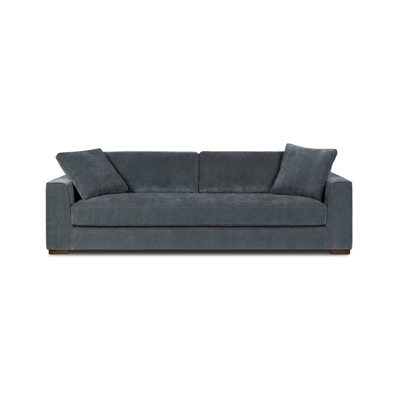Canapé Capri de 99 po recouvert de tissu, Boreal Blue Chenille